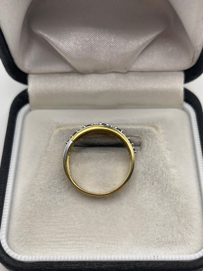 9ct gold ruby and diamond ring