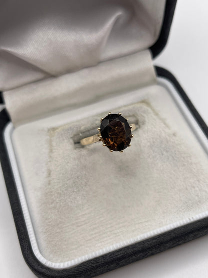 9ct gold Smokey quartz ring