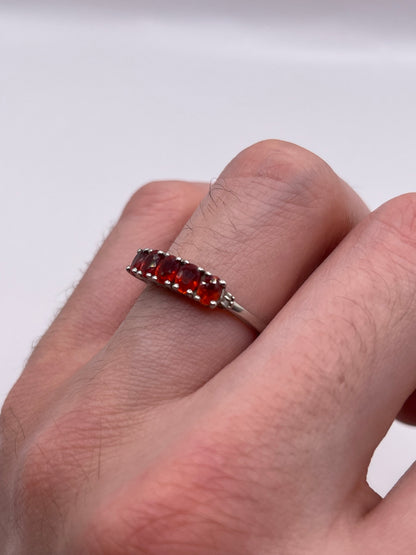 Silver fancy sapphire and diamond ring