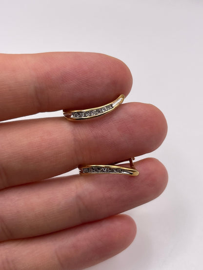 9ct gold diamond earrings