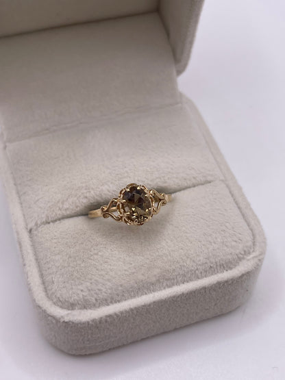 9ct gold Smokey quartz ring