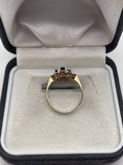 9ct gold sapphire and diamond ring