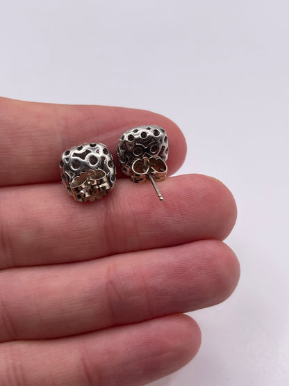 18ct gold diamond cluster earrings