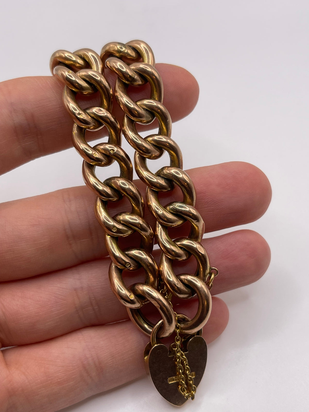 9ct rose gold padlock bracelet