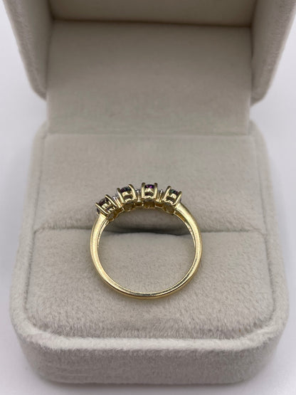 9ct gold mystic topaz and diamond ring
