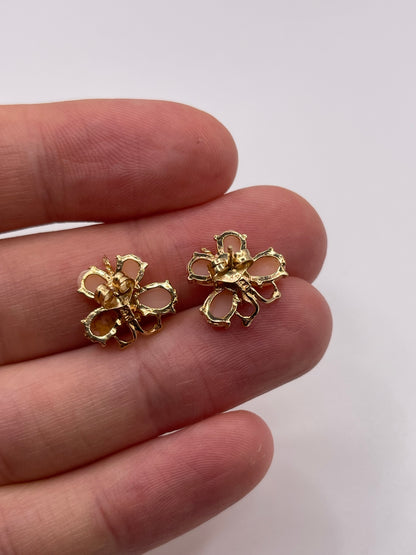 14ct gold coral earrings