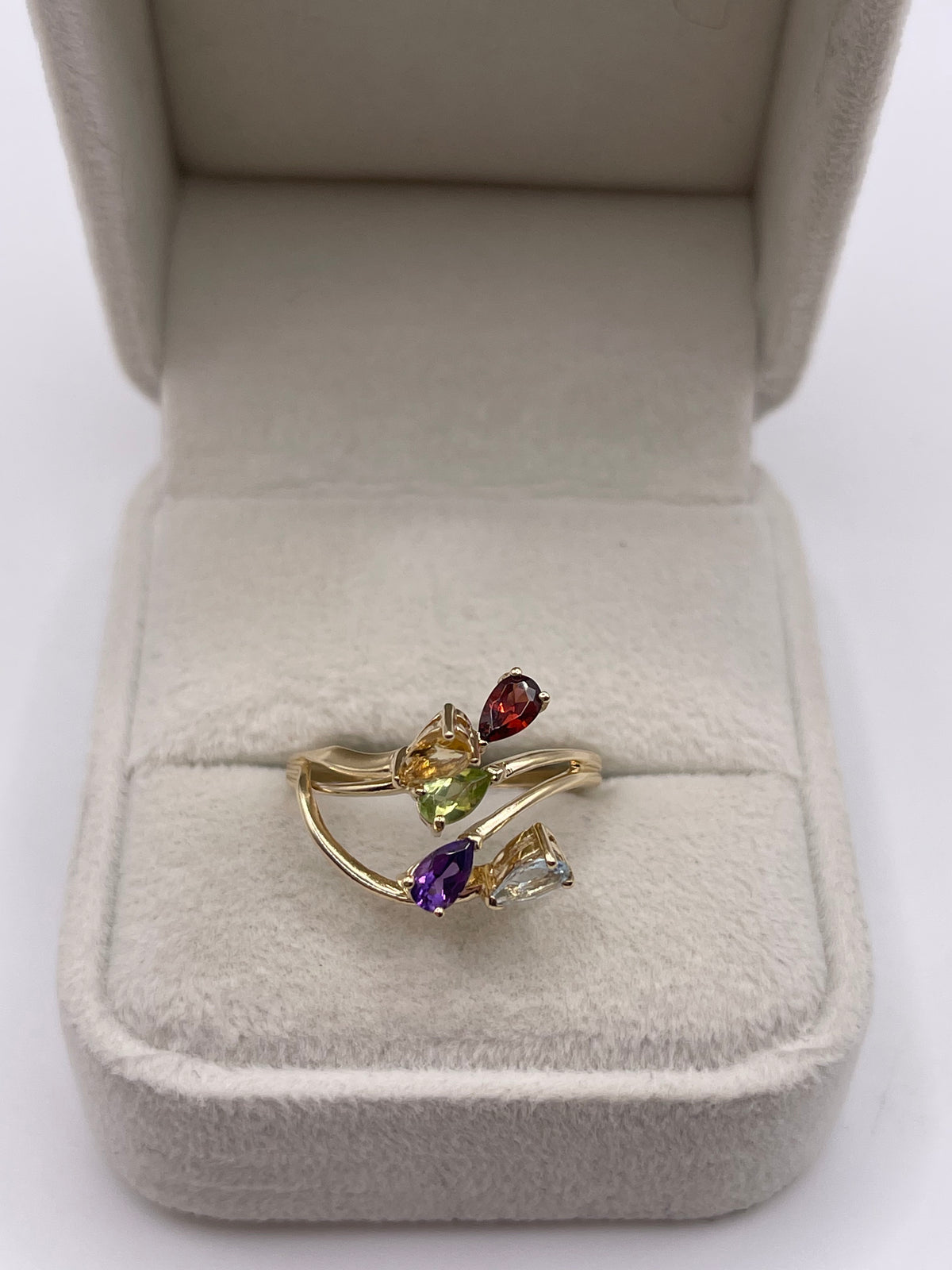 9ct gold multi gemstone ring