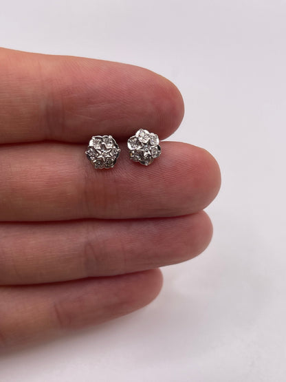 9ct gold diamond earrings