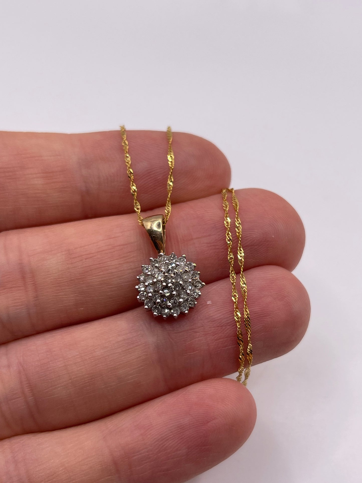 9ct gold diamond necklace