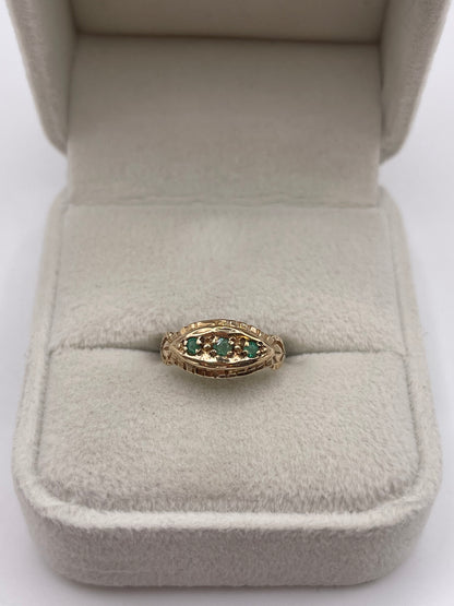 9ct gold emerald ring