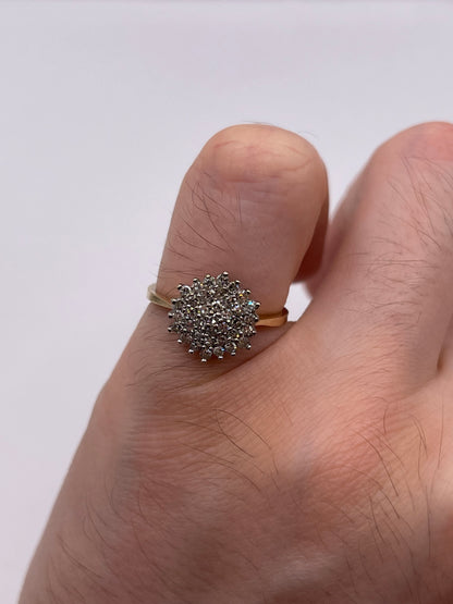 9ct gold diamond cluster ring