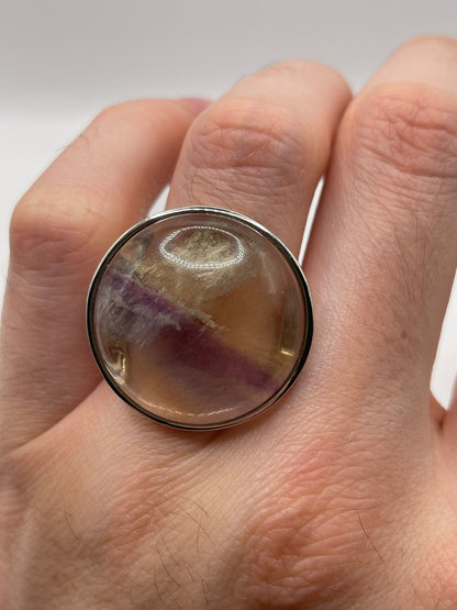 Silver fluorite ring