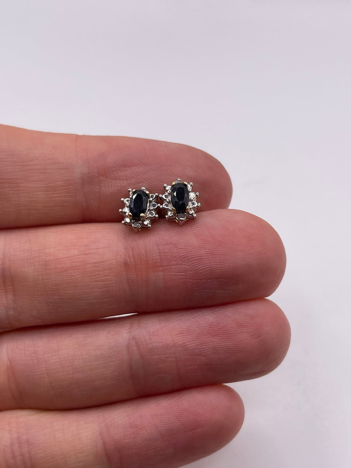 9ct gold sapphire and diamond earrings