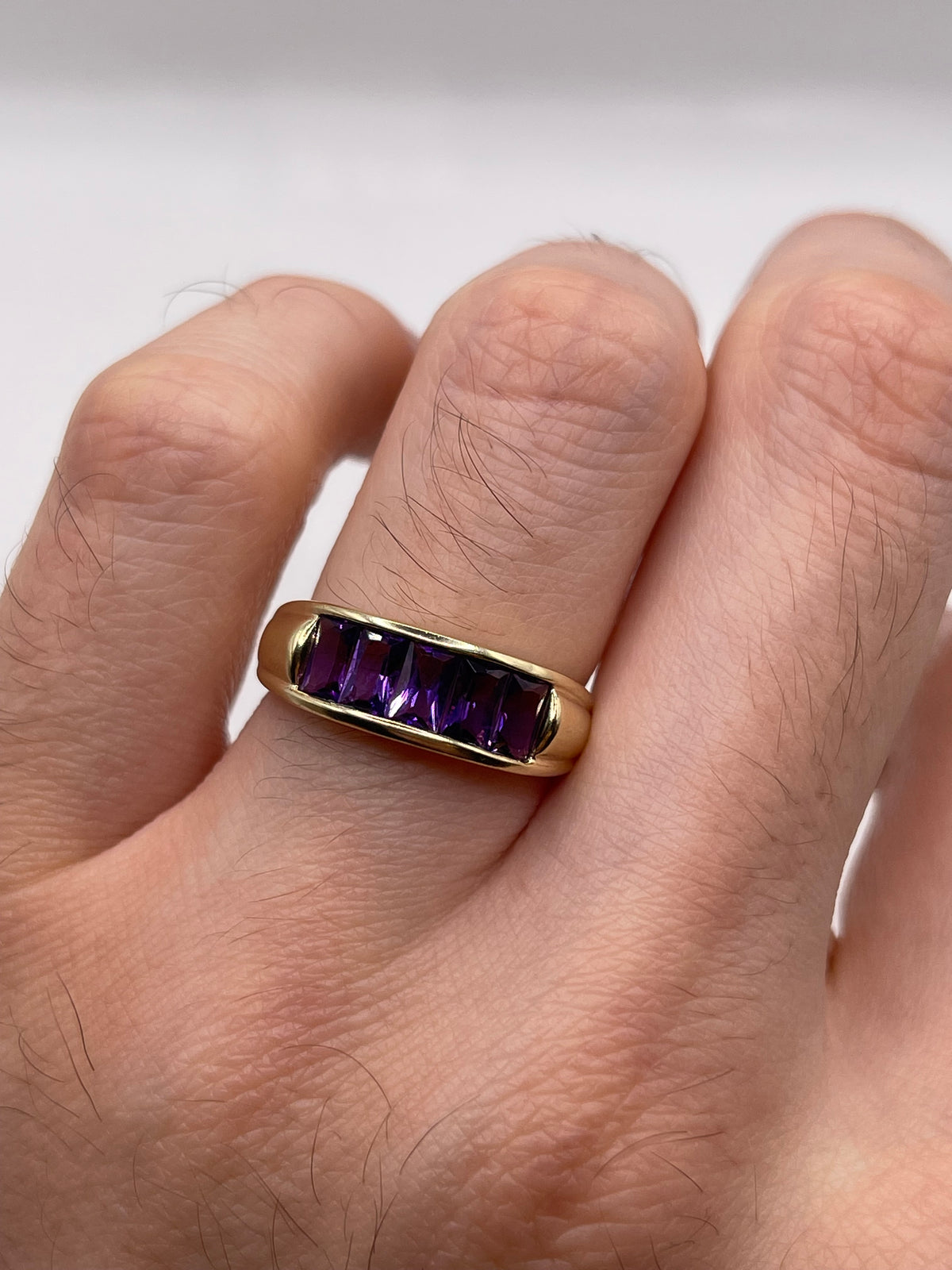 9ct gold amethyst ring