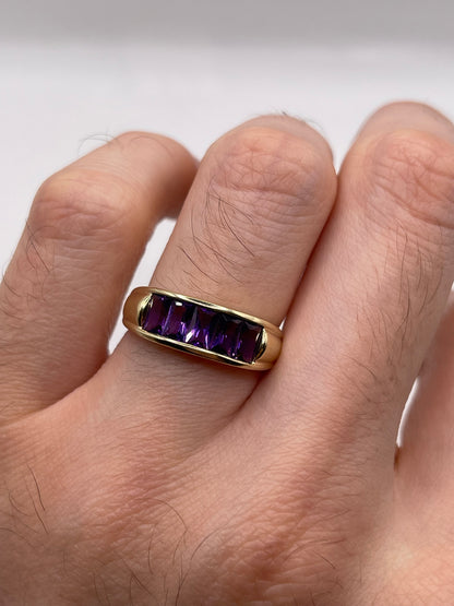 9ct gold amethyst ring