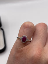 Load image into Gallery viewer, 9ct white gold ruby and diamond ring
