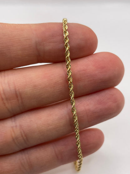9ct gold rope bracelet