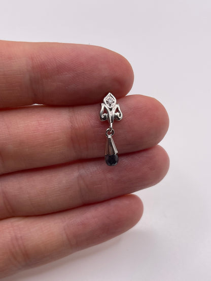 9ct white gold topaz and diamond pendant