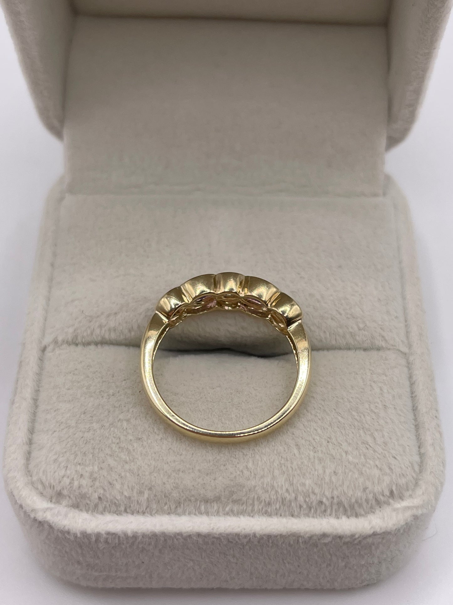 9ct gold amethyst and topaz ring
