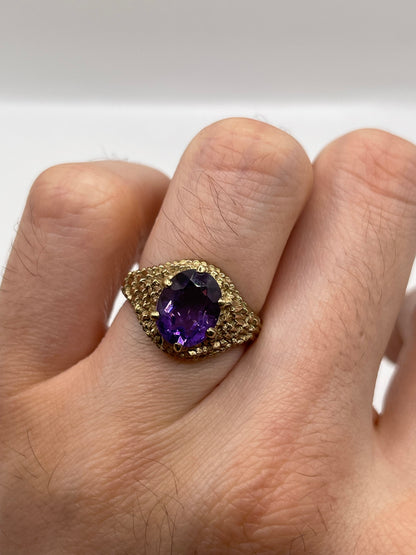 9ct gold amethyst ring