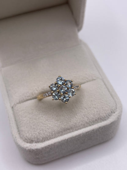 9ct gold topaz cluster ring