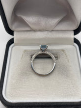 Load image into Gallery viewer, 18ct white gold aquamarine and diamond ring
