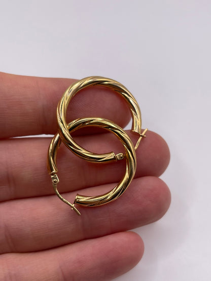 9ct gold creole earrings