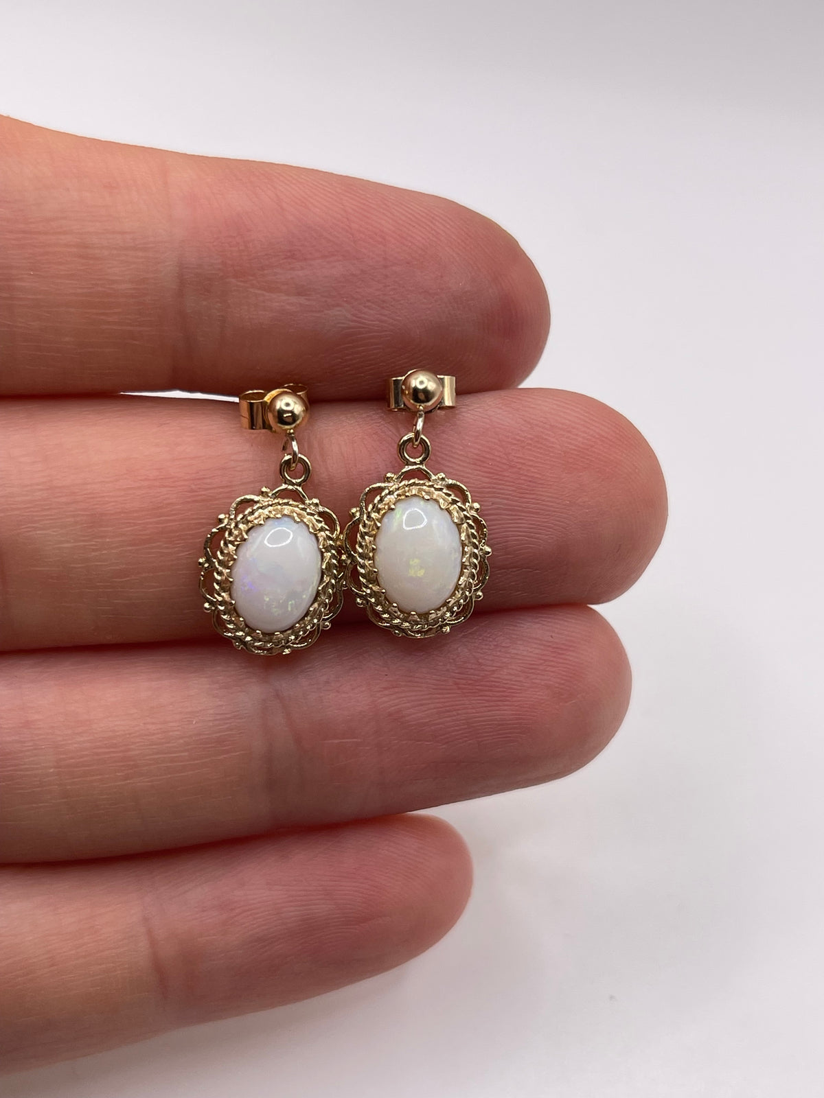 9ct gold opal earrings