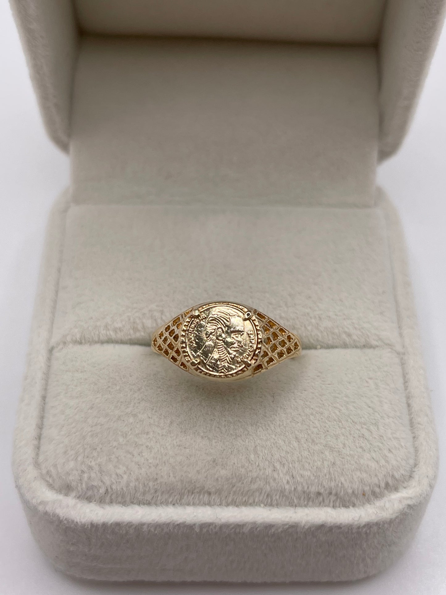 9ct gold coin ring