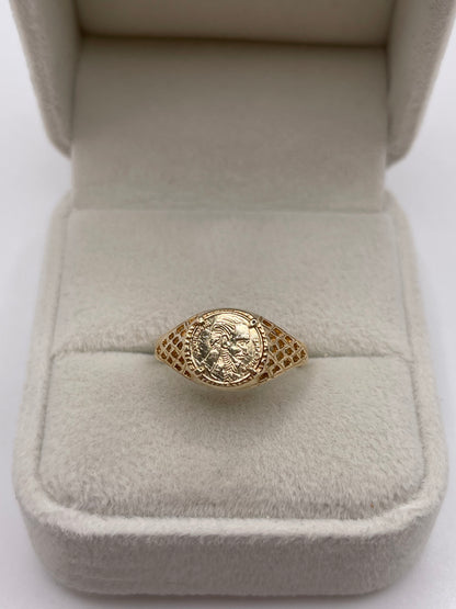 9ct gold coin ring