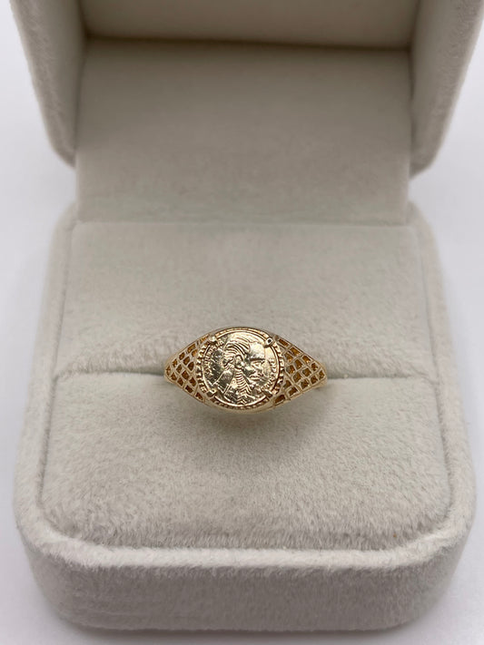 9ct gold coin ring