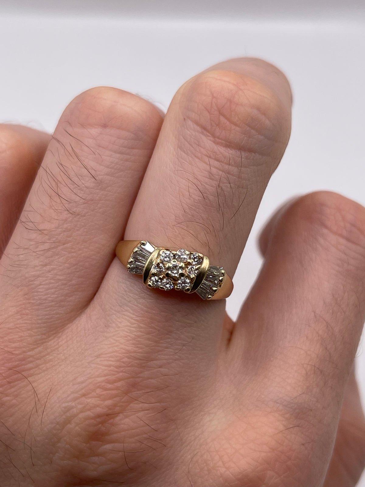 14ct gold diamond cluster ring