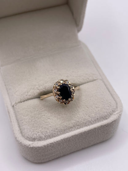9ct gold sapphire and diamond ring