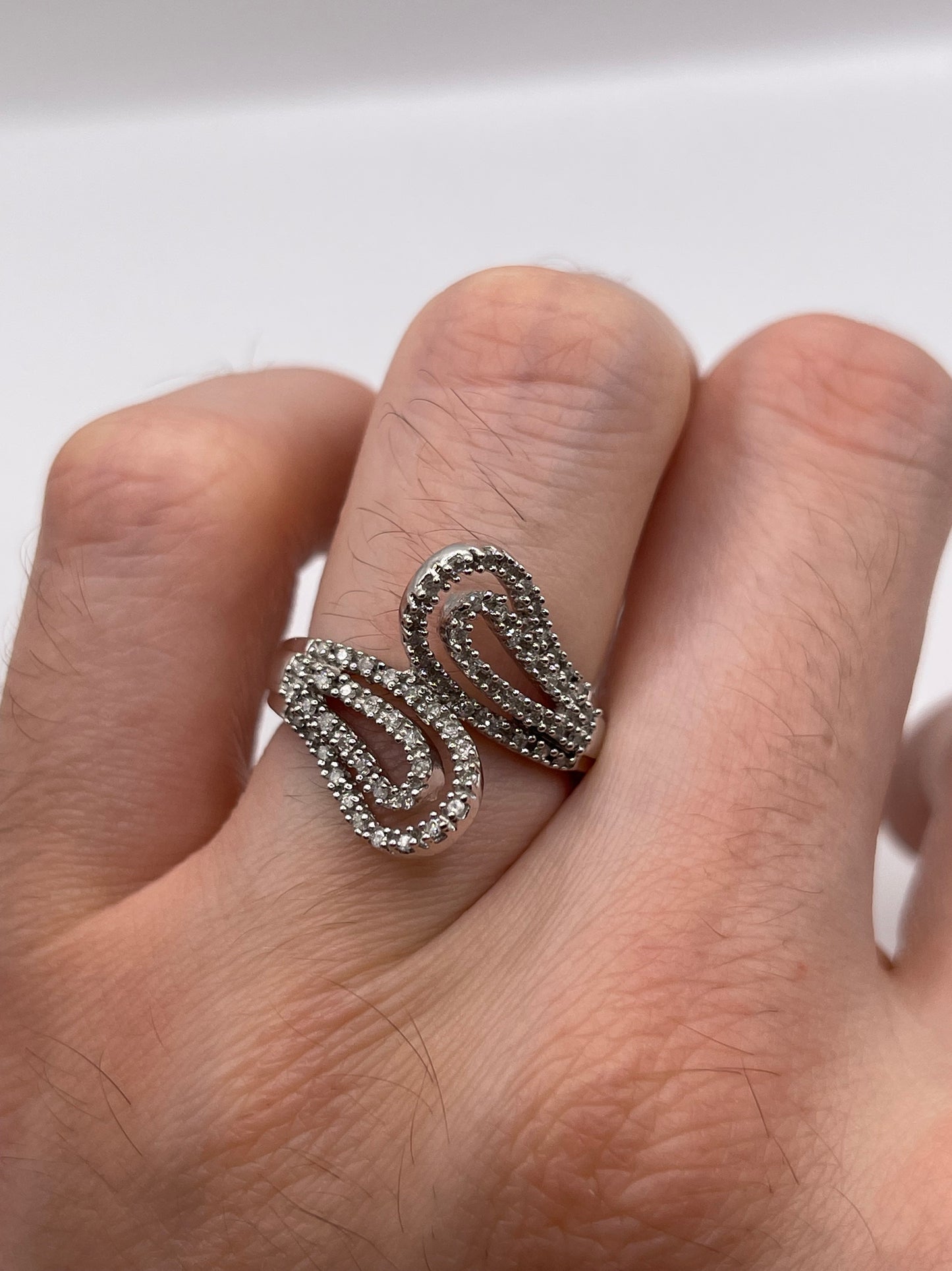9ct white gold diamond cluster ring