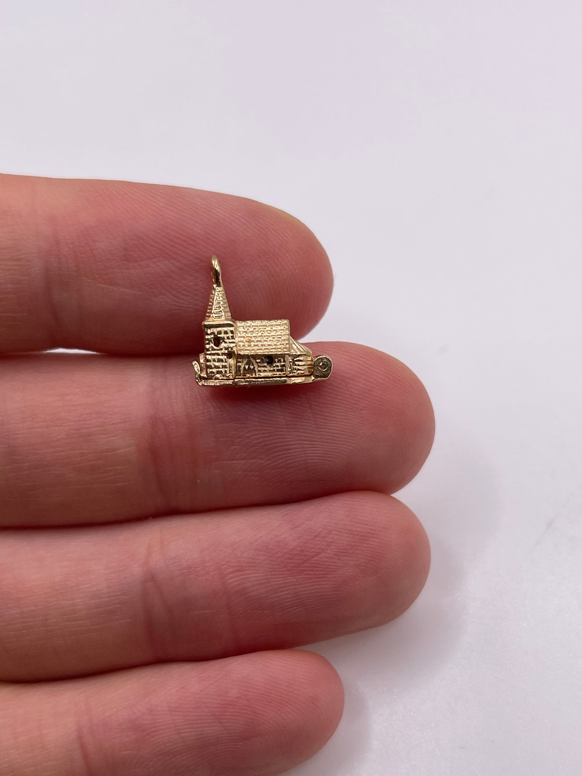 9ct gold church charm