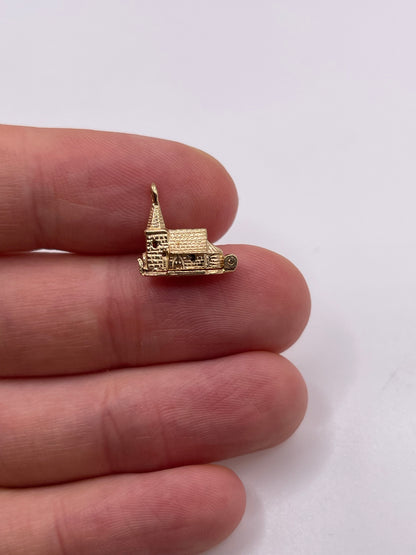 9ct gold church charm