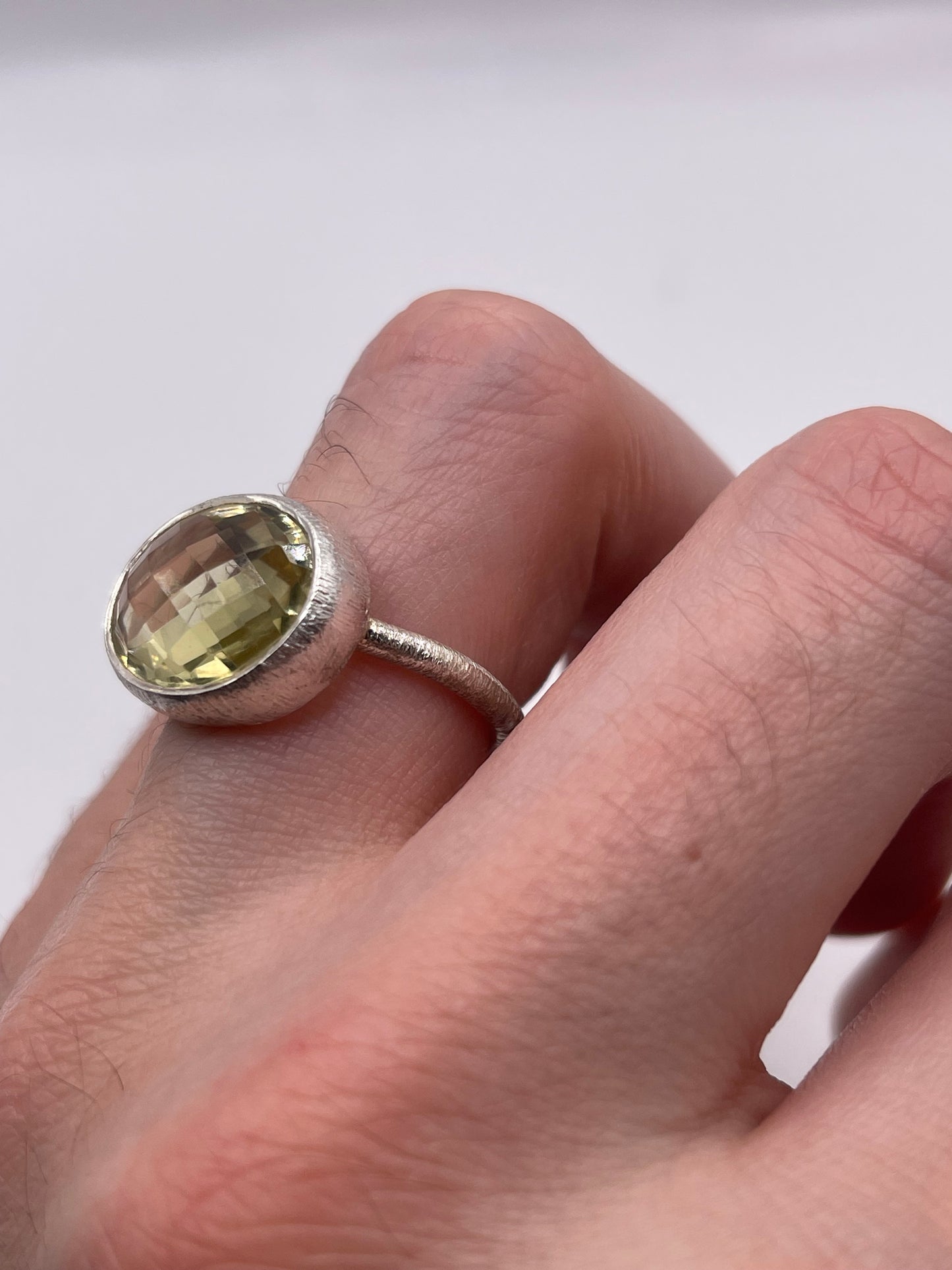 Silver citrine ring