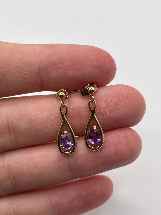 9ct gold amethyst earrings
