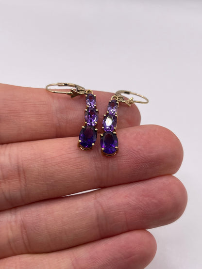 9ct gold amethyst earrings