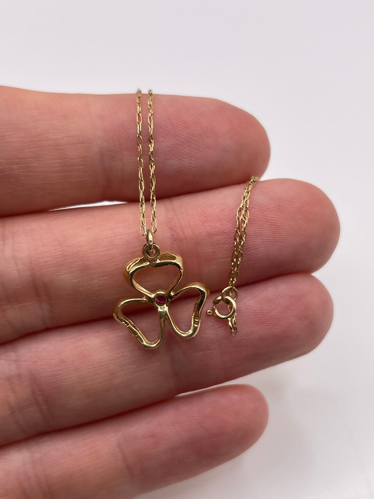 9ct gold ruby necklace
