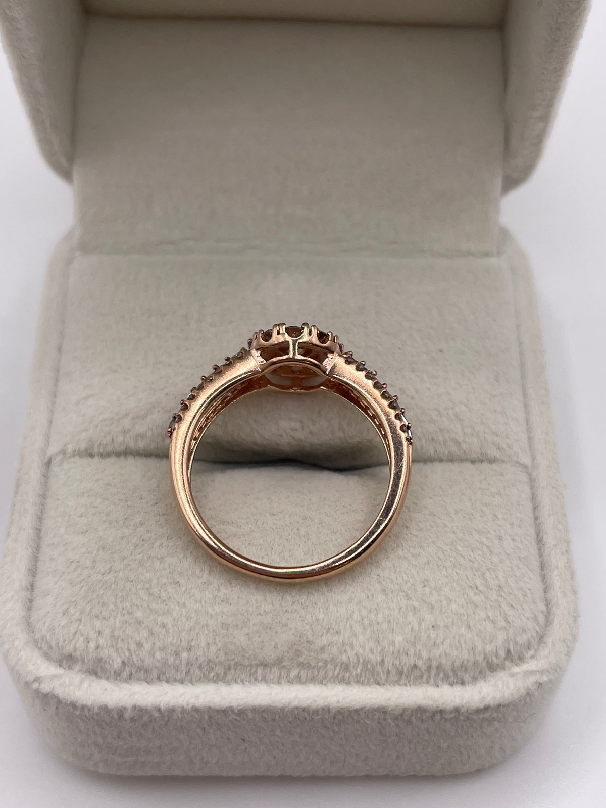 9ct rose gold diamond cluster ring