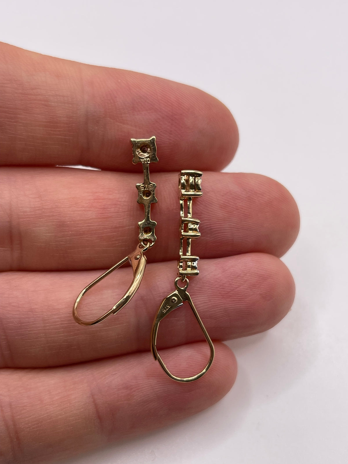 9ct gold diamond earrings