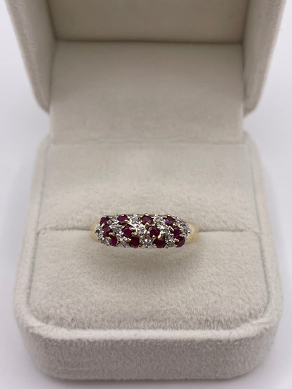9ct gold ruby and diamond ring