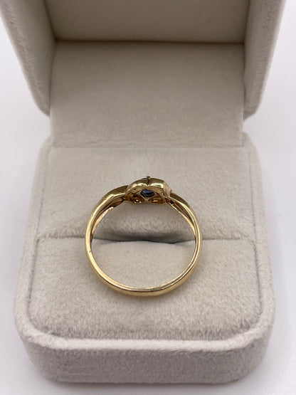9ct gold sapphire and diamond ring