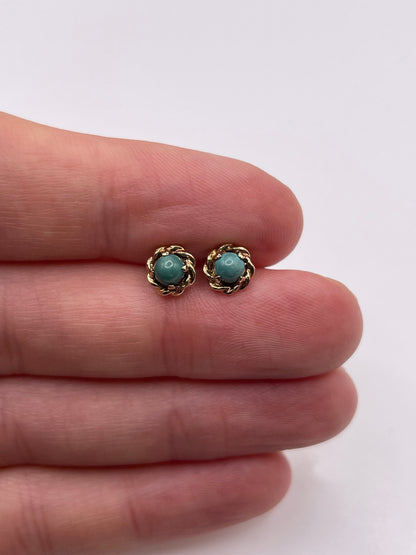 9ct gold turquoise earrings