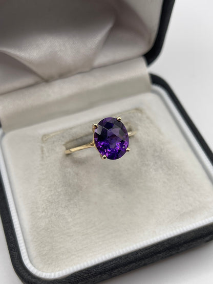 9ct gold amethyst ring