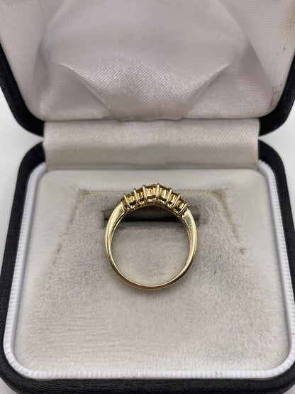 9ct gold quartz wishbone ring