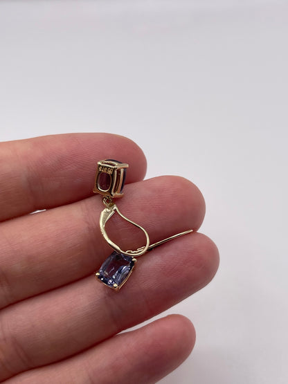9ct gold iolite earrings