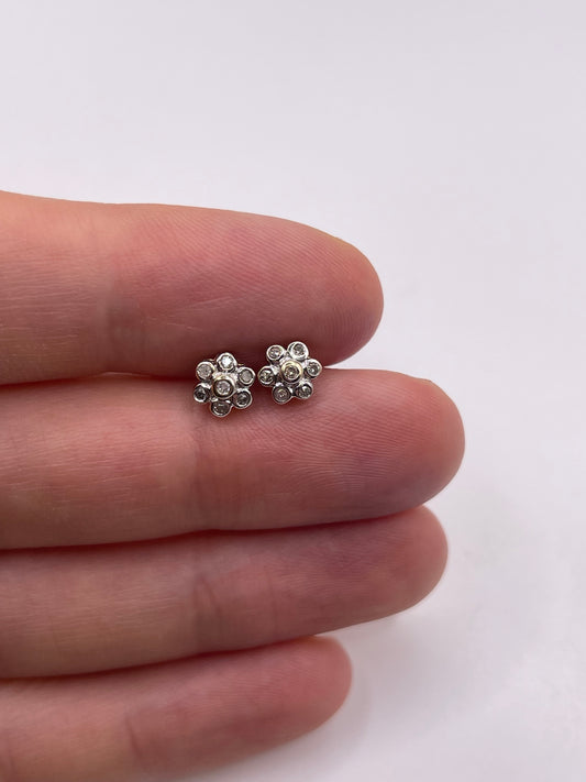 9ct gold diamond earrings