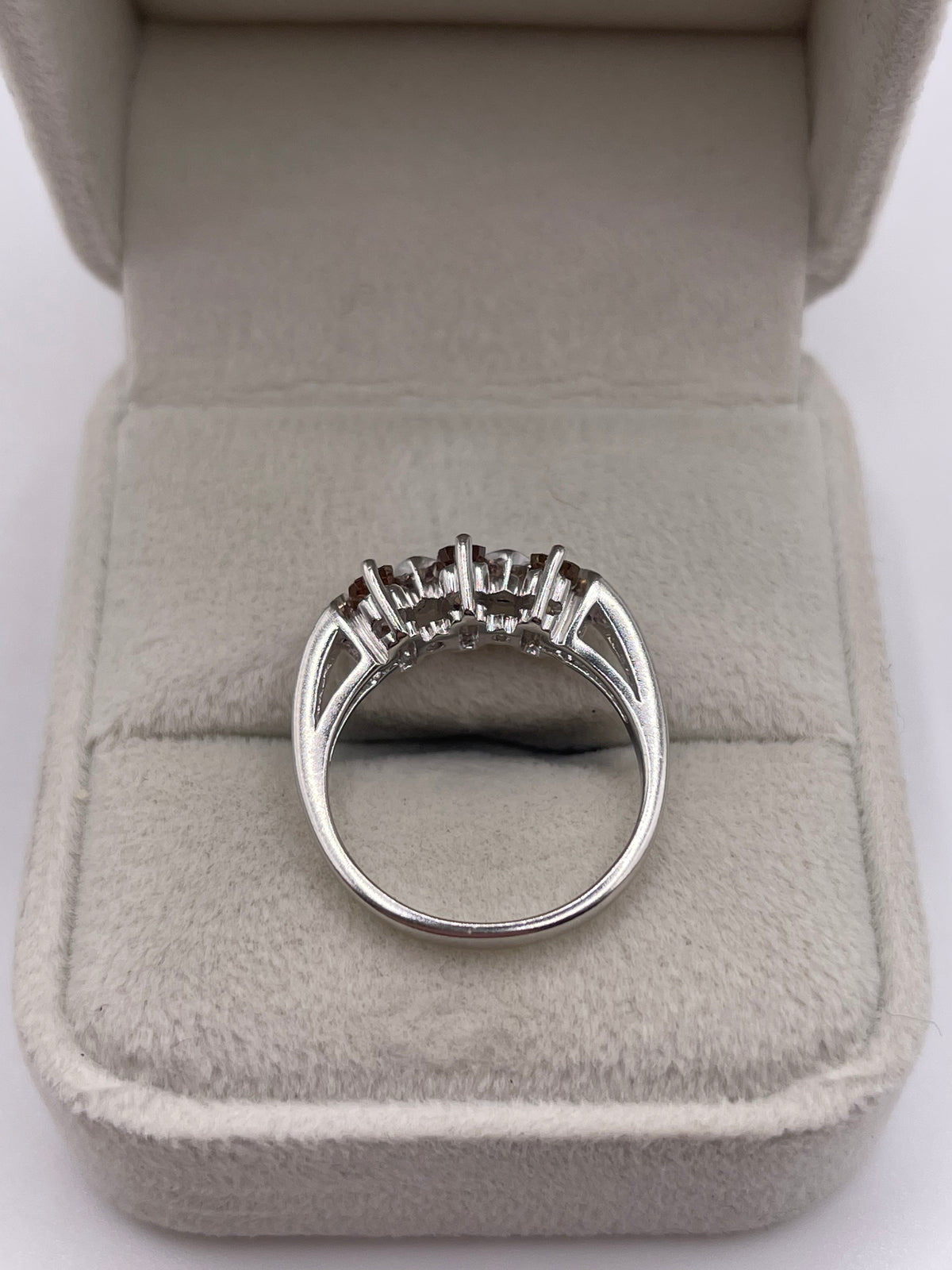 9ct white gold andalusite and diamond ring